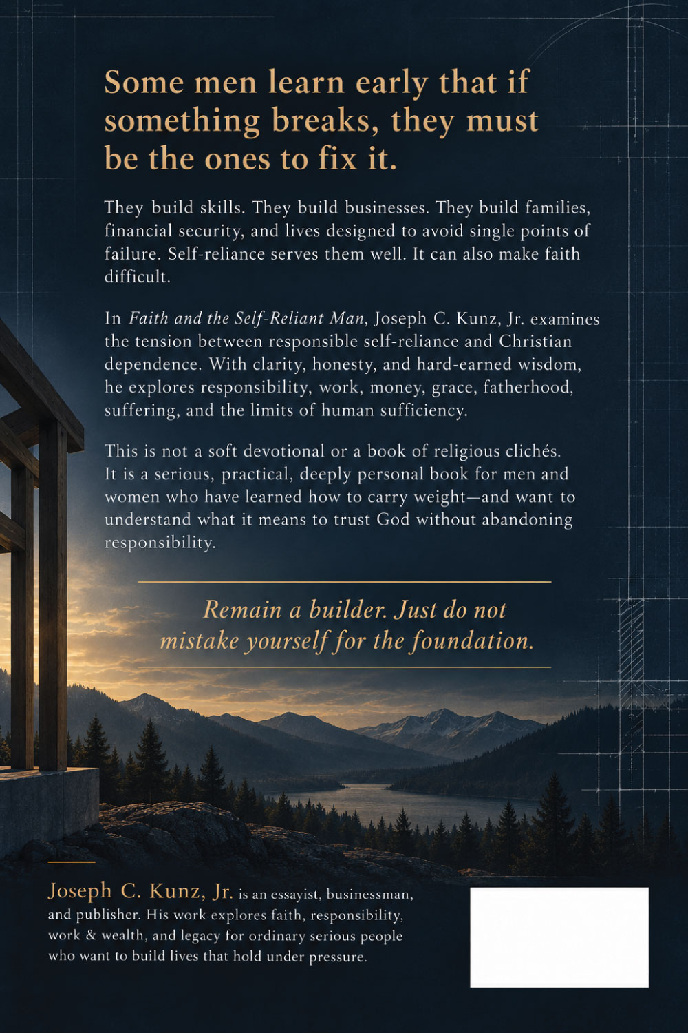 Faith and the Self-Reliant Man — back cover